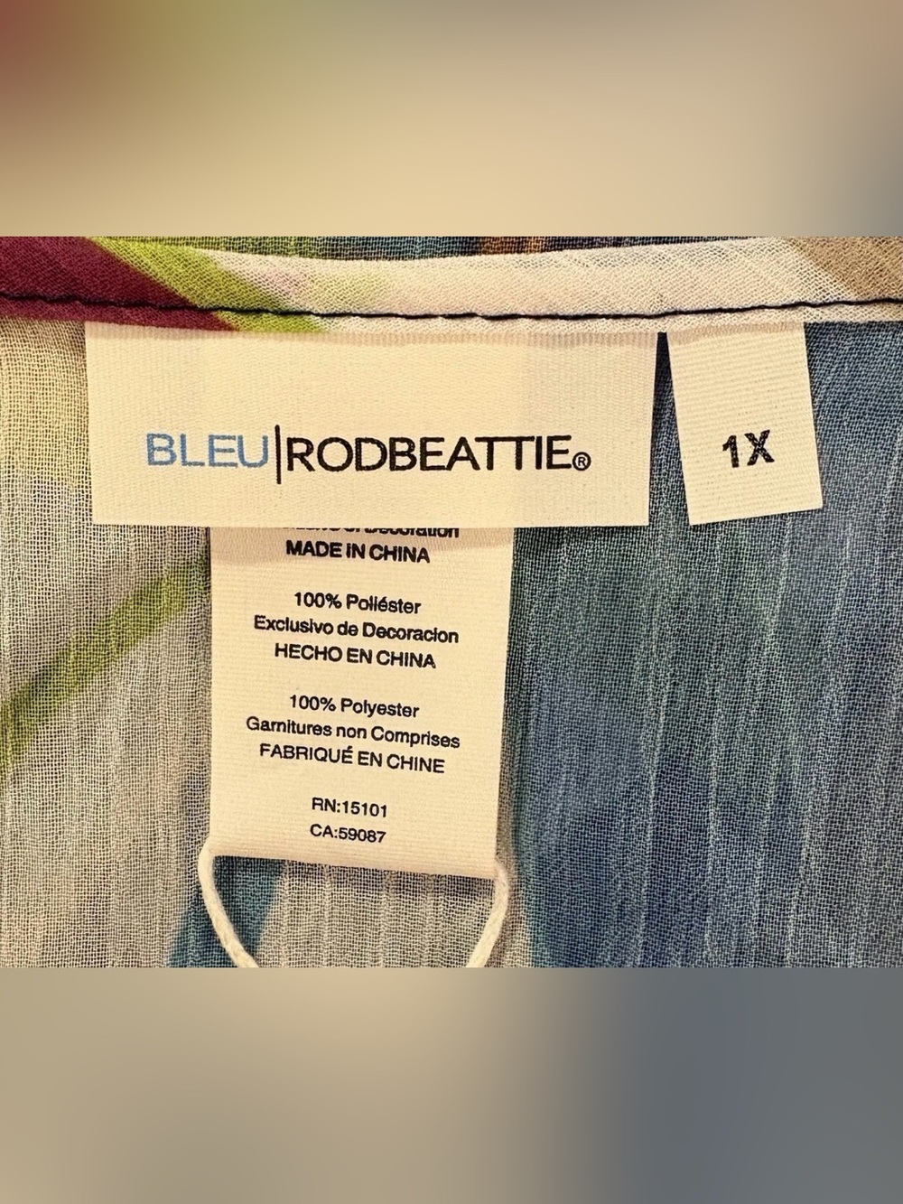 Bleu by Rod Beattie Bleu Rod Beattie Plus Size Living Color Caftan Cover-Up, 1X - Picture 6 of 6